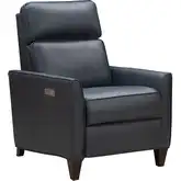 Jace Zero Gravity Power Recliner with Power Headrest & Lumbar in Ocean Blue Top-Grain Leather